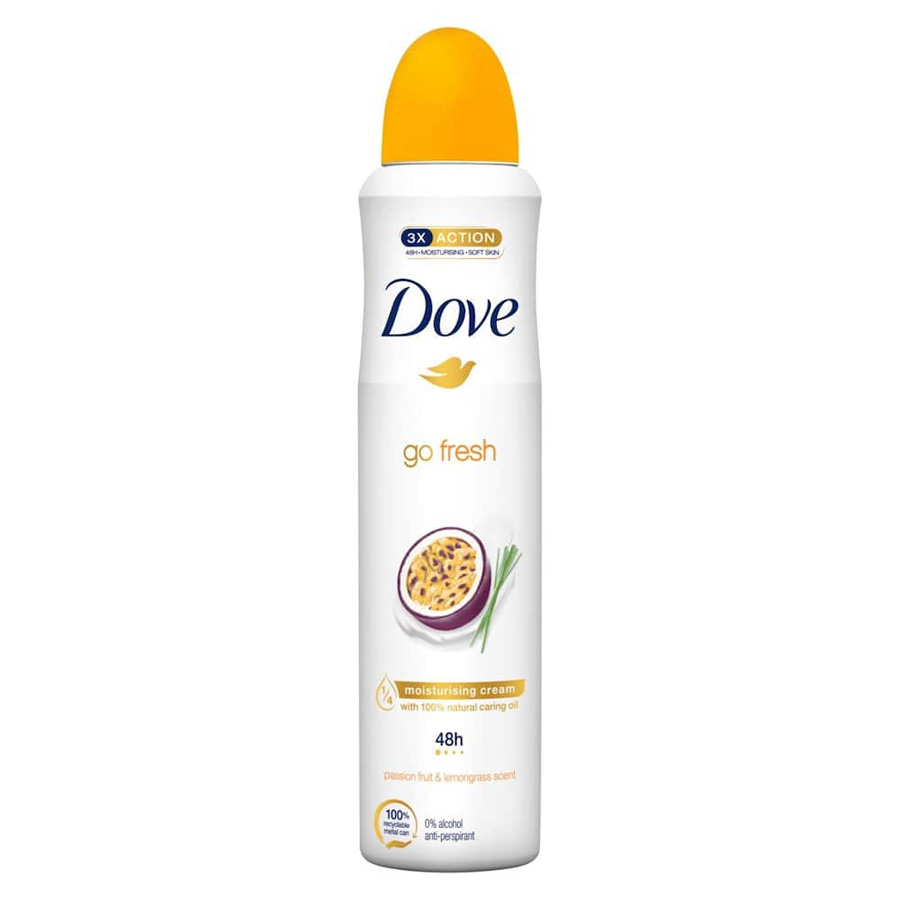 DOVE DEODORANT SPRAY 250 ML / 8.4 OZ PASSION FRUIT & LEMONGRASS SCENT