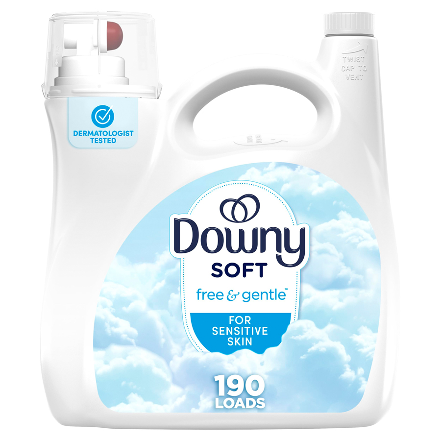 DOWNY FABRIC SOFTENER 140 OZ (4.16 L) 190 LOADS FREE & GENTLE FOR SENSITIVE SKIN