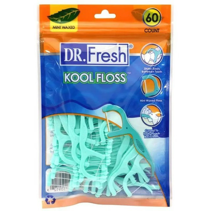 DR. FRESH KOOL FLOSS 60 CT CLASSIC MINT