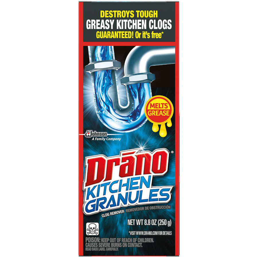 DRANO CLOG REMOVER 8.8 OZ KITCHEN GRANULES
