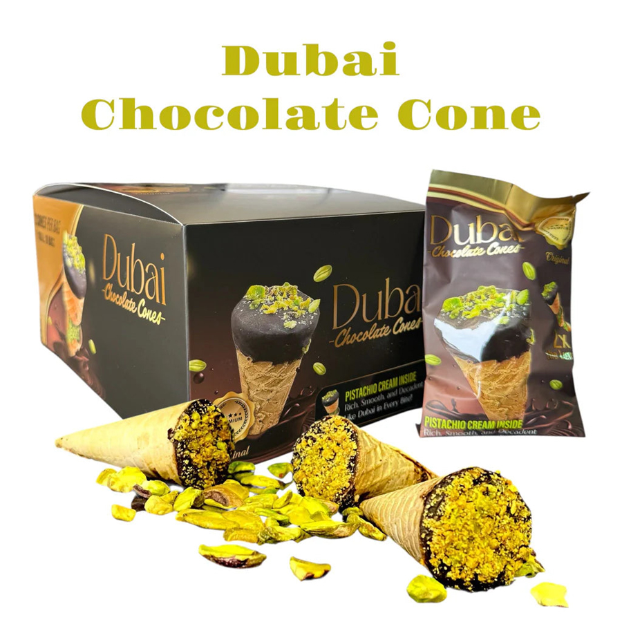 DUBAI CHOCOLATE 2 CT CHOCOLATE CONES