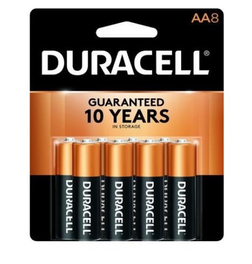 DURACELL BATTERIES AA8 COPPERTOP