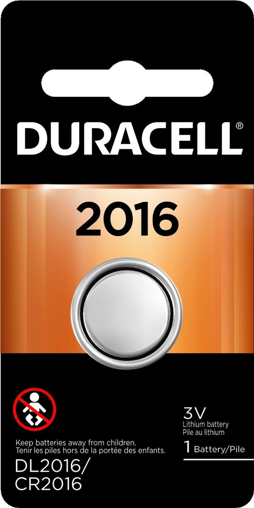 DURACELL LITHIUM BATTERIES 3V 1 PK #2016 COIN