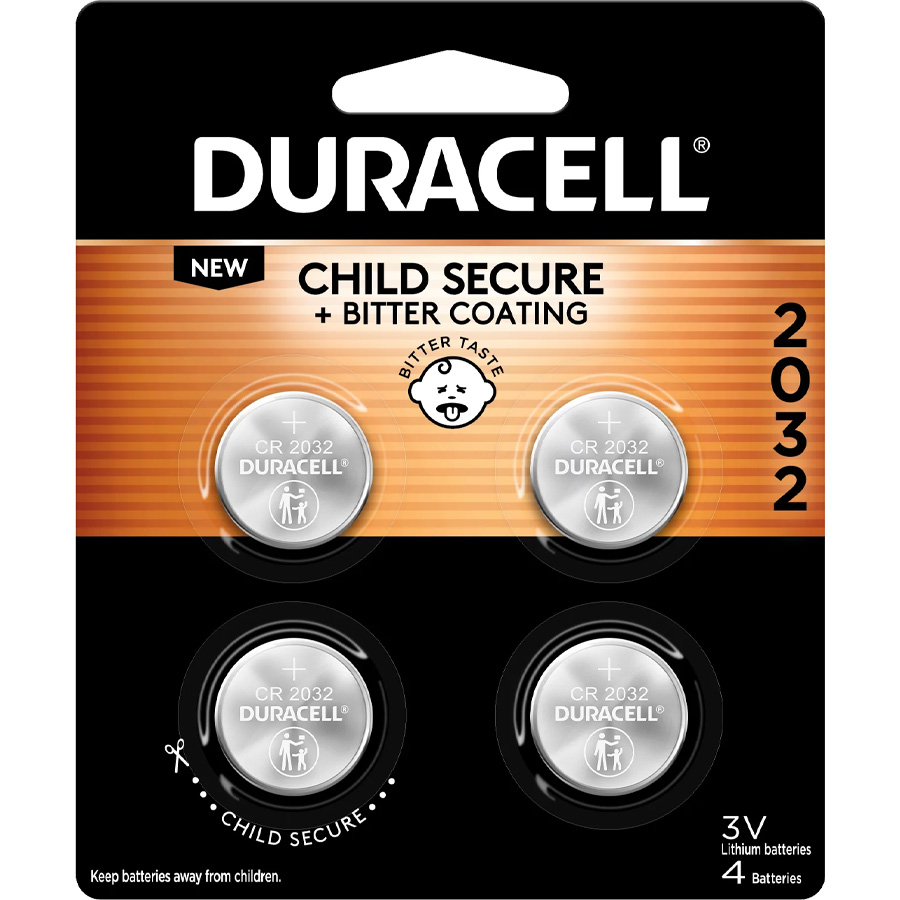 DURACELL LITHIUM BATTERY 3 V 4 PK #2032 COIN