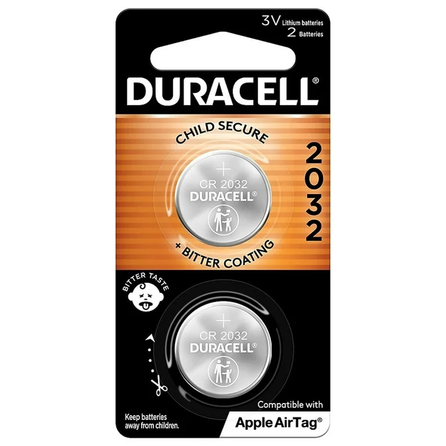 DURACELL LITHIUM COIN BATTERY 3 V 2 PK #2032