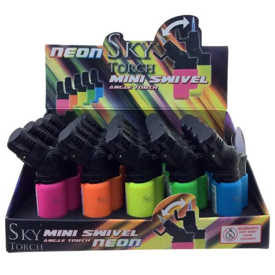 EAGLE TORCH LIGHTER 1 CT SKY NEON MINI SWIVEL ANGLE (SK605SVN)