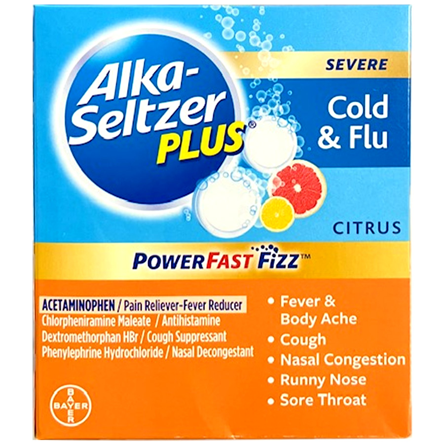 ALKA SELTZER PLUS COLD & FLU 2 CT BOX CITRUS