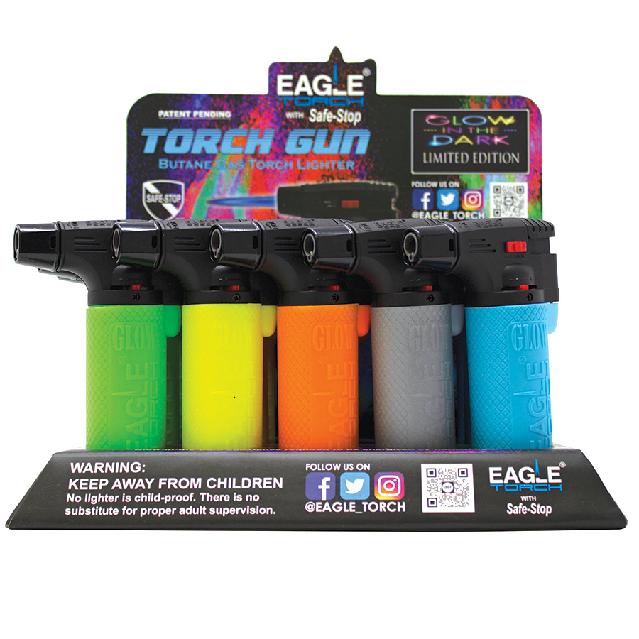 EAGLE TORCH LIGHTER 1CT GLOW IN THE DARK GUN (PT101GD)