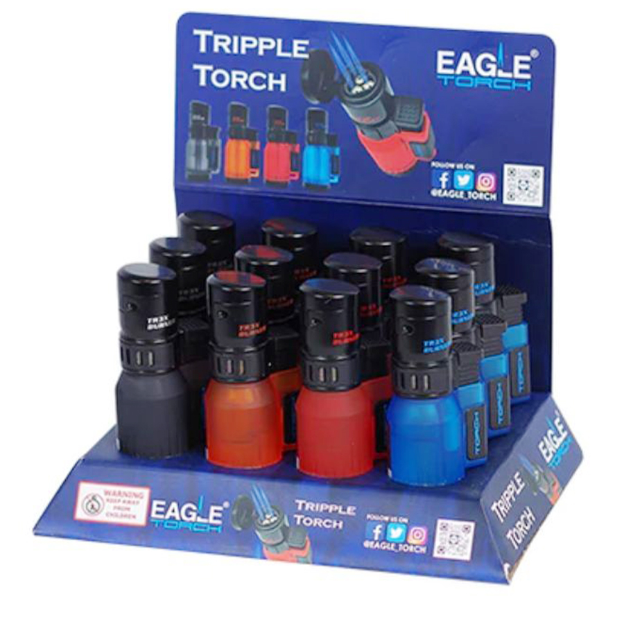EAGLE TORCH LIGHTERS 1 CT LUXURY TRIPLE TORCH (PTT100)