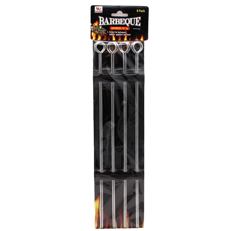 EASTERN OUTDOOR SKEWERS 14 IN 8 CT SILVER