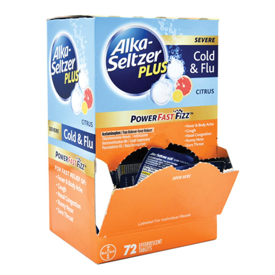 ALKA SELTZER PLUS SEVER COLD & FLU 1 CT CITRUS TABLET DISPENSER