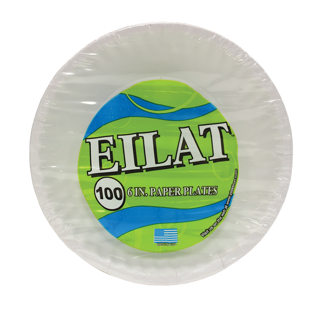 EILAT PAPER PLATE 6 IN 100 CT