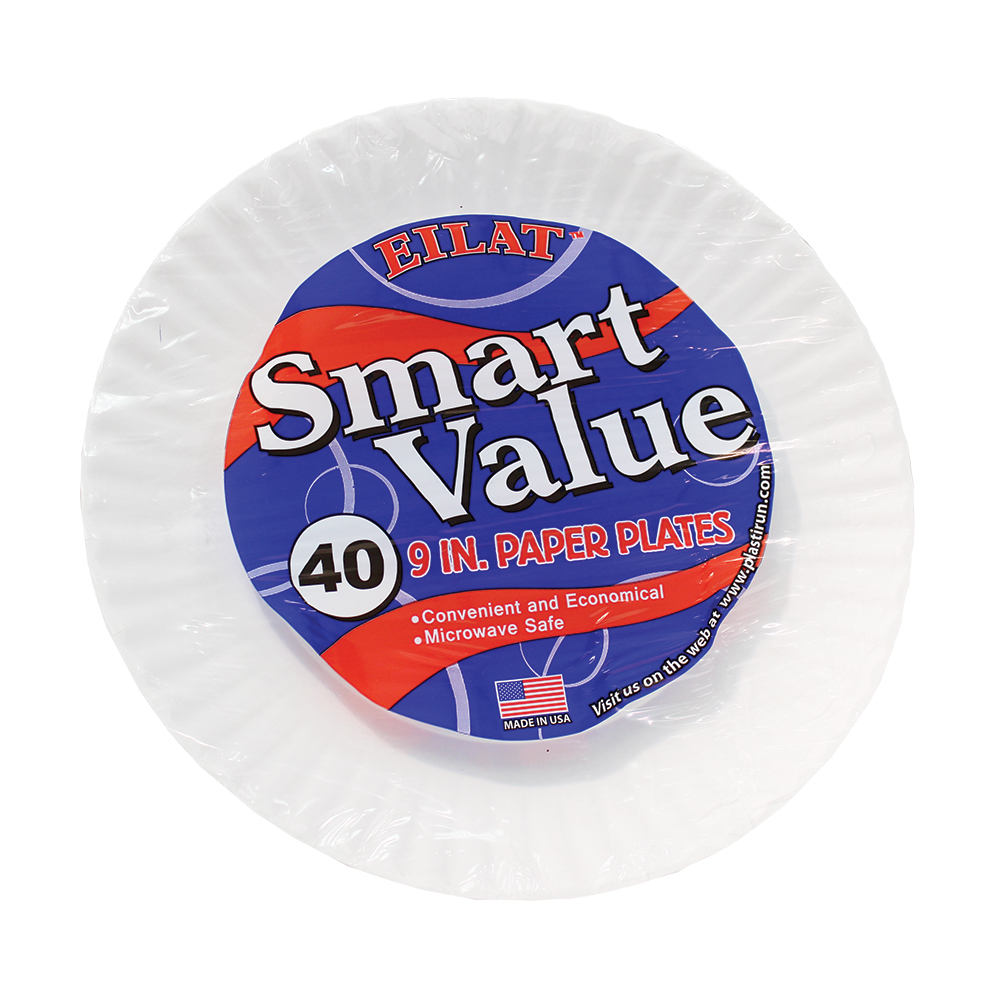 EILAT PAPER PLATE 9 IN 40 CT MICROWAVE SAFE