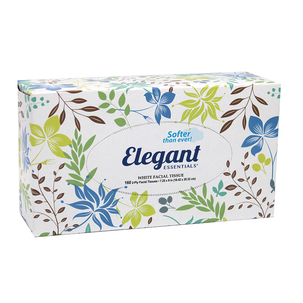 ELEGANT FACIAL TISSUE 7.25 X 8 IN 160 CT 2 PLY MADE IN USA