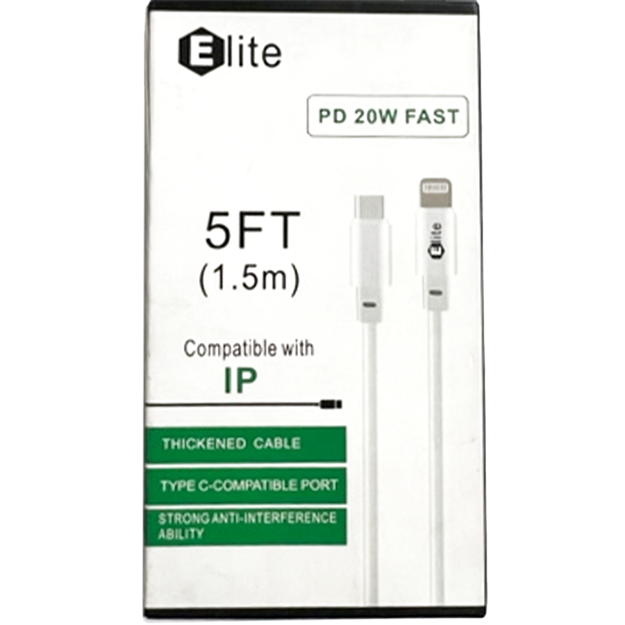 ELITE USB CABLE 5 FT / 1.5 M IPHONE PD 20W FAST