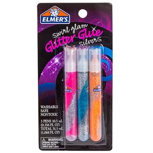 ELMERS GLITTER GLUE 3 CT SWIRL GLAM SILVERS