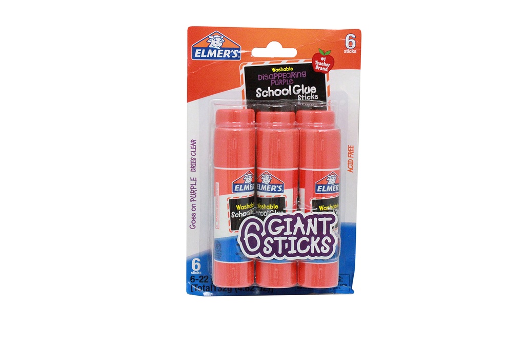 ELMERS SCHOOL GLUE 6 CT GIANT GLUE STICKS