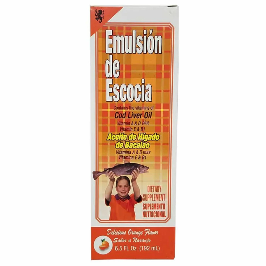 EMULSION VITAMIN A&D + E&B1 COD LIVER OIL 6.5 OZ ORANGE
