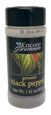 ENCORE GROUND BLACK PEPPER 1.31 OZ PREMIUM