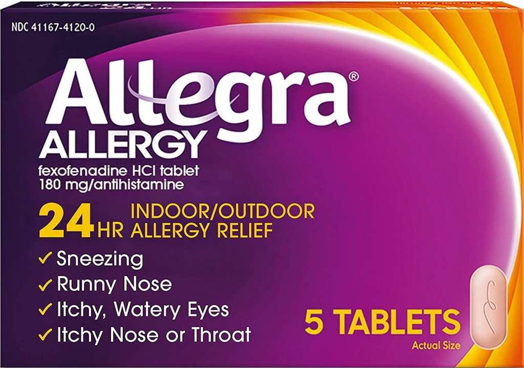 ALLEGRA ALLERGY RELIEF ADULT 5 CT