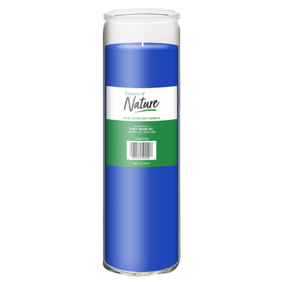 ESSENCE OF NATURE 10 OZ SEVEN DAY CANDLE BLUE