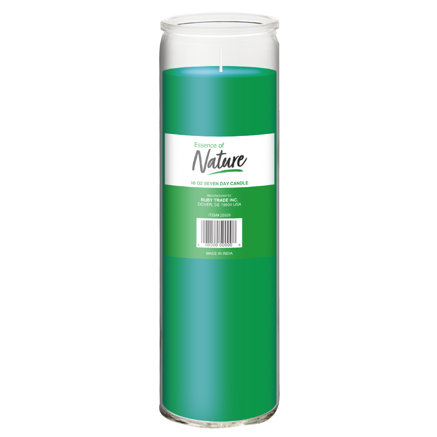 ESSENCE OF NATURE 10 OZ SEVEN DAY CANDLE GREEN