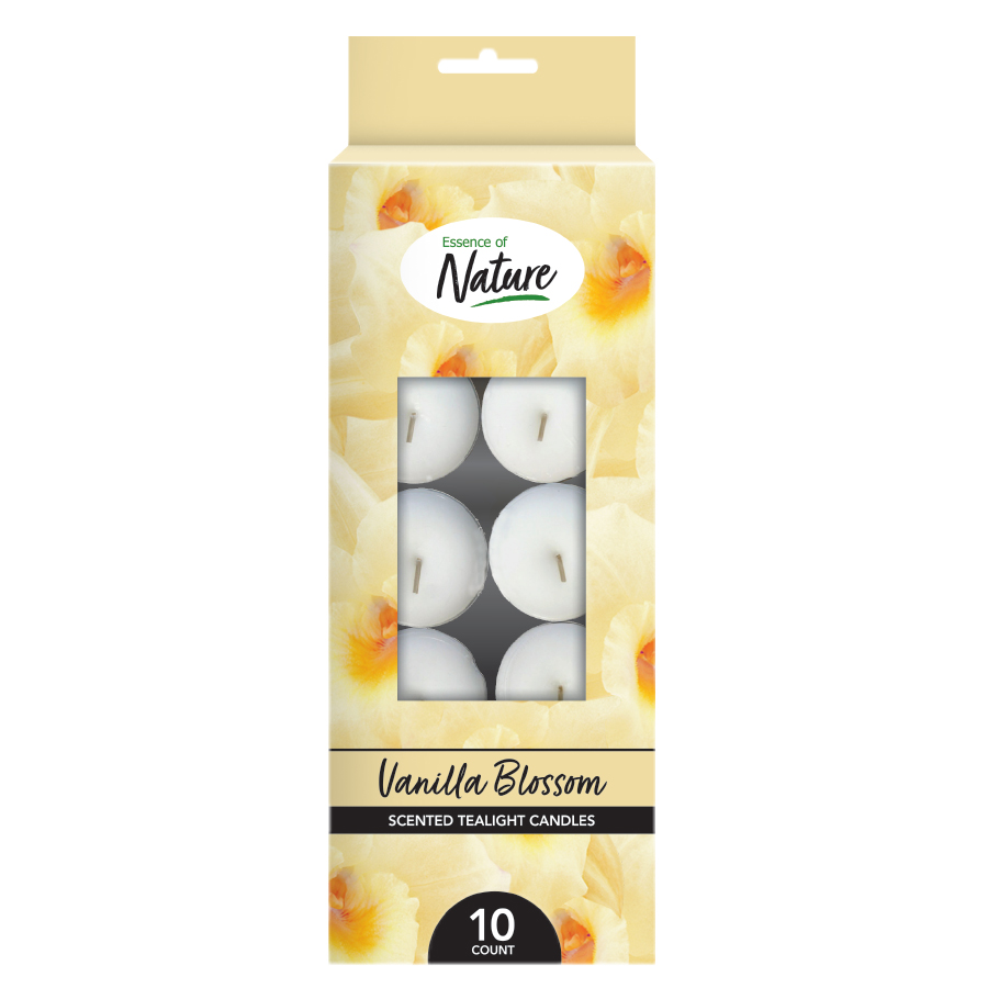 ESSENCE OF NATURE 10 PK SCENTED CANDLE TEALIGHT CANDLE VANILLA
