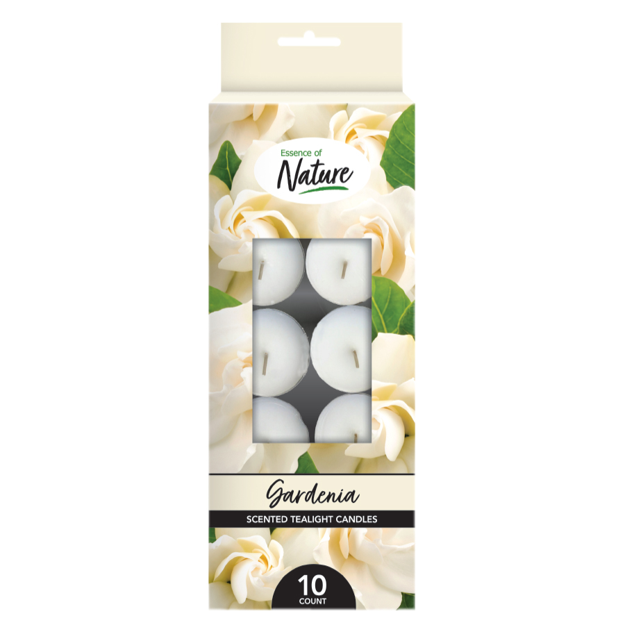 ESSENCE OF NATURE 10 PK SCENTED TEALIGHT CANDLE GARDENIA