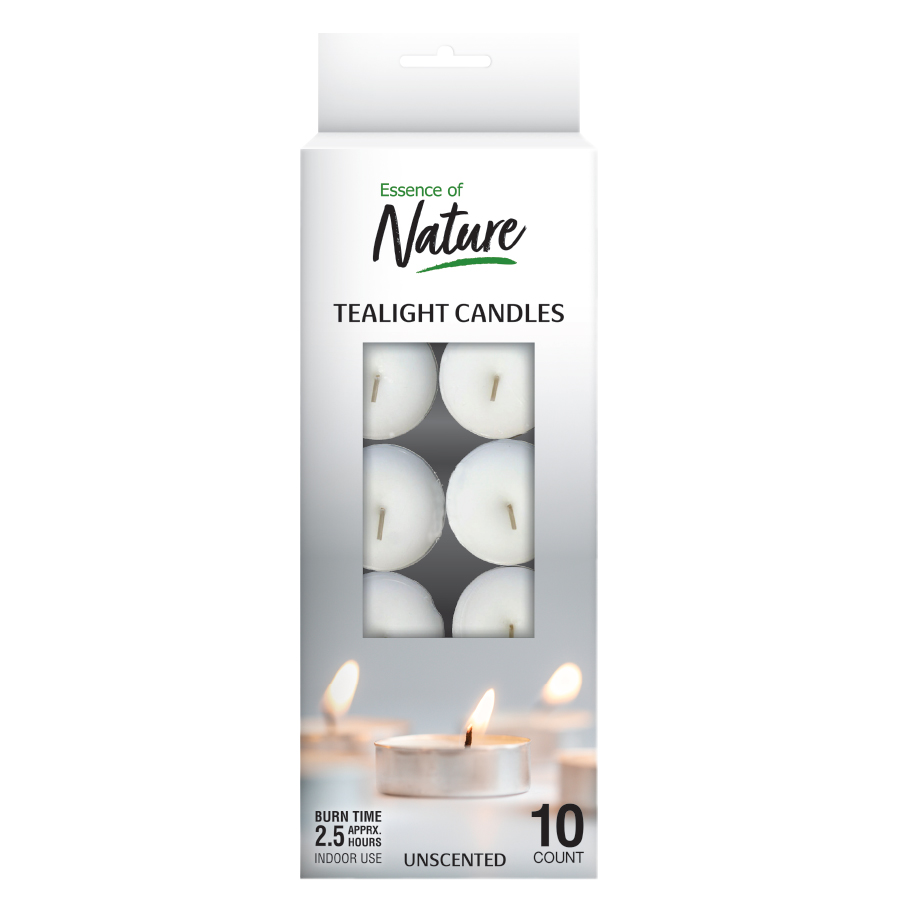 ESSENCE OF NATURE 10 PK TEALIGHT CANDLE UNSCENTED