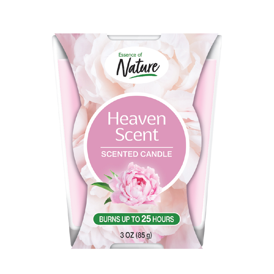 ESSENCE OF NATURE 3 OZ CANDLE IN PCP CURVE GLASS SINGLE SCENT HEAVEN SCENT