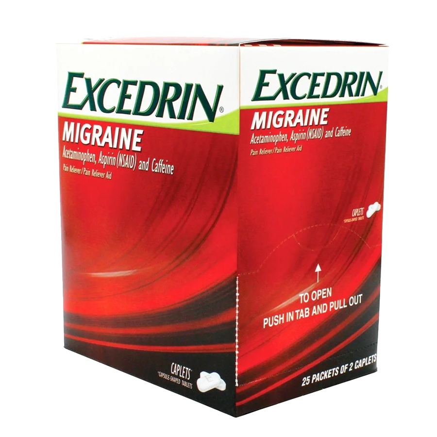 EXCEDRIN CAPLETS 2 CT X 25 MIGRAINE DISPENSER
