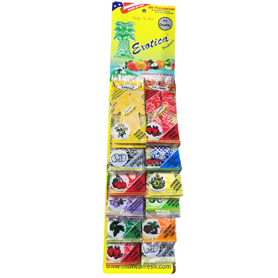 EXOTICA D&J AIR FRESHENER 60 CT PALM TREE ASSORTMENT