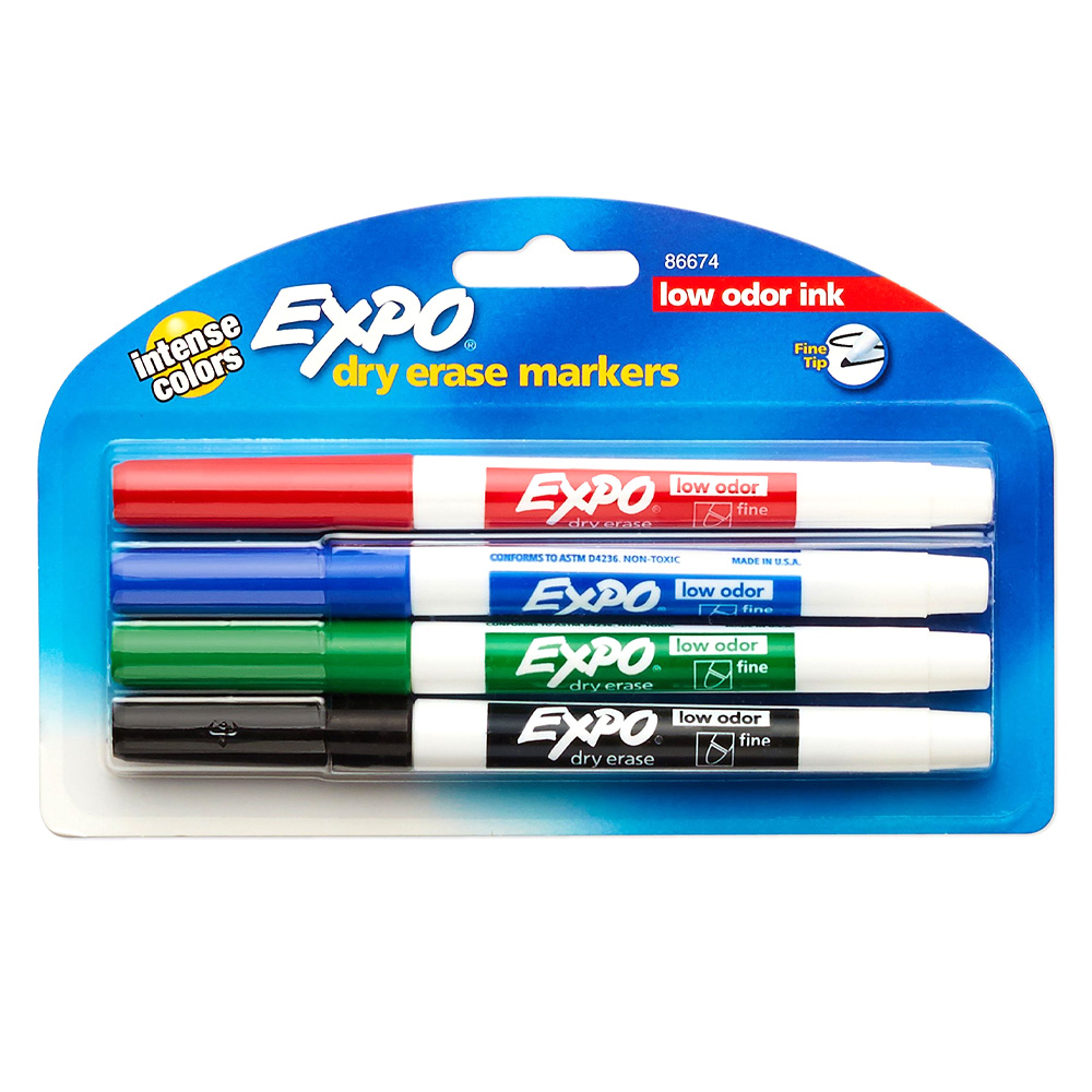 EXPO MARKERS 4 CT FINE ASSORTED