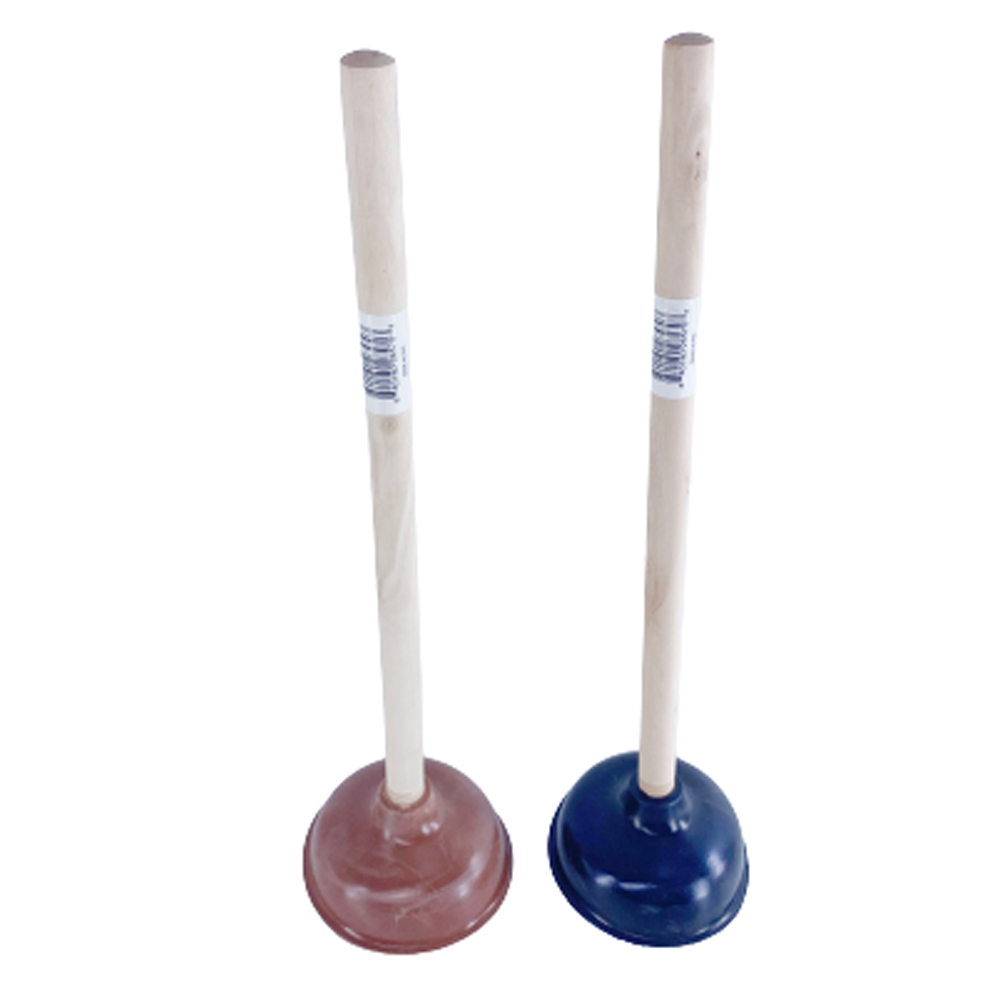 EZDUZZIT PLUNGER 5 IN WITH 18 INCH WOODEN HANDLE ASSORTED.BLACK & BROWN