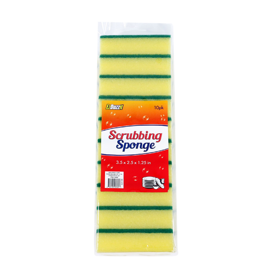 EZDUZZIT SCRUBBING SPONGE 3.5 X 2.5 X 1.25 IN 10 PK