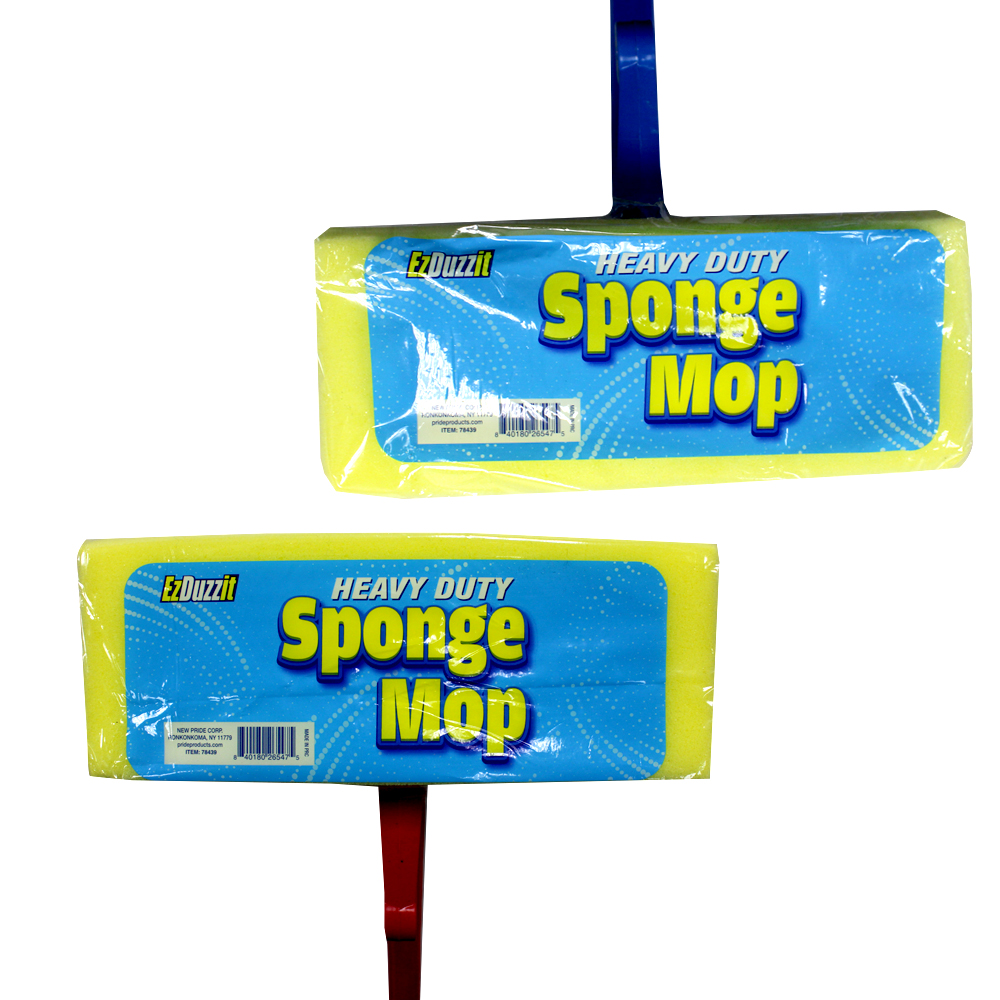 EZDUZZIT SPONGE MOP WITH 46 INCH ASSORTED COLORED HANDLES