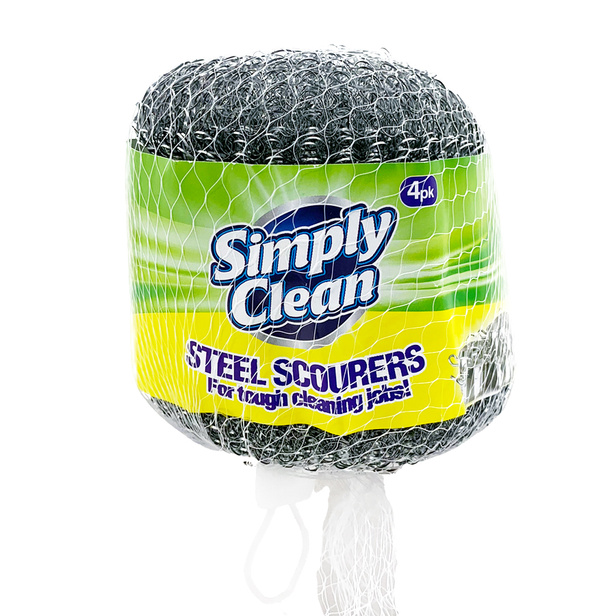 EZDUZZIT STEEL SCOURER 4 CT CLEANZE IN NET BAG