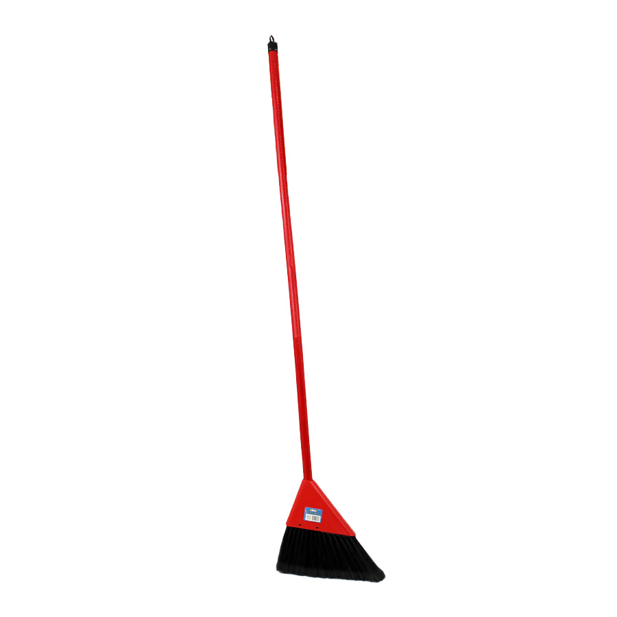 EZDUZZIT TRIANGLE BROOM 9 X 8.5 INCHES WITH WOODEN HANDLE RED+BLACK BRISTAL