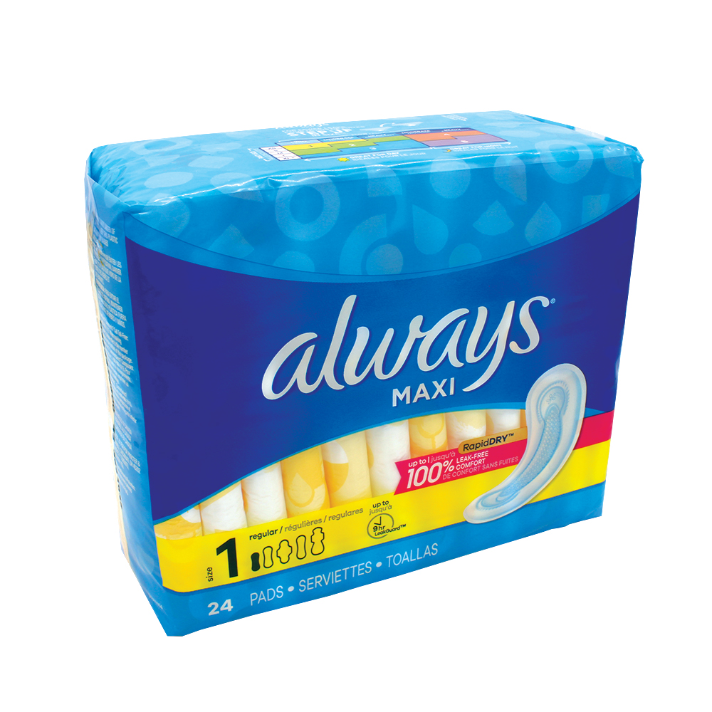 ALWAYS MAXI 24 CT PAD REG UNSCENTED