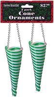 FAMOUS BRAND CHRISTMAS PLASTIC SWIRL CONE 5 IN ORNAMENT PREPRICED AT $2.99