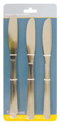FAMOUS BRAND DINNER KNIFE SET 12 CT STAINLESS STEEL