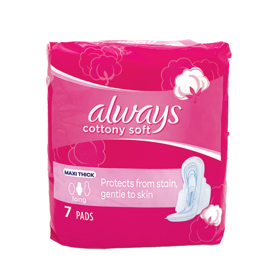 ALWAYS MAXI PADS 7 CT COTTON SOFT THICK