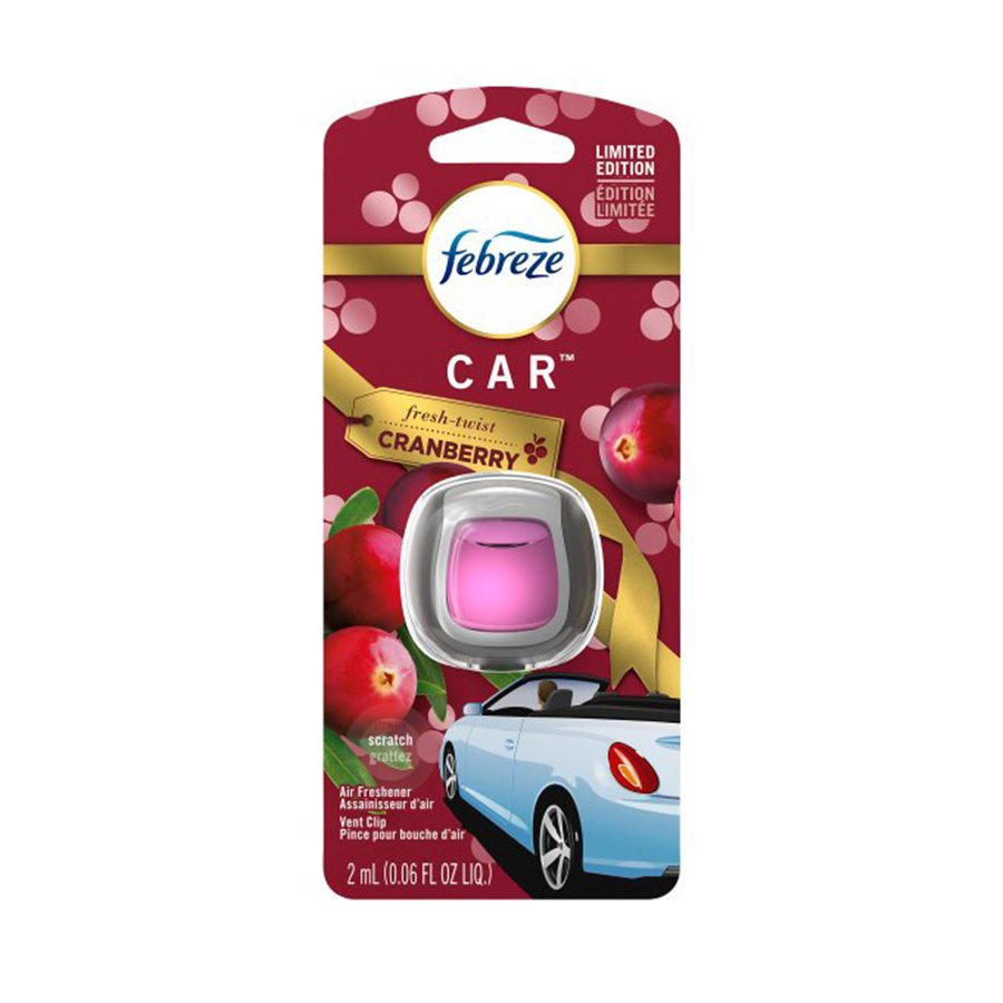 FEBREZE CAR AIR FRESHENER 0.06 OZ VENT CLIP CRAN BERRY