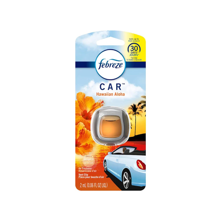 FEBREZE CAR AIR FRESHENER 0.06 OZ VENT CLIP HAWAIIN ALOHA