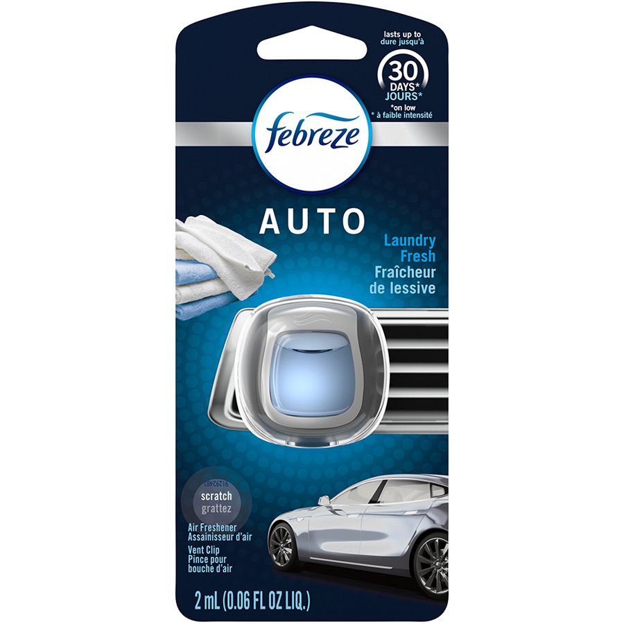 FEBREZE CAR AIR FRESHENER 0.06 OZ VENT CLIP LAUNDRY FRESH