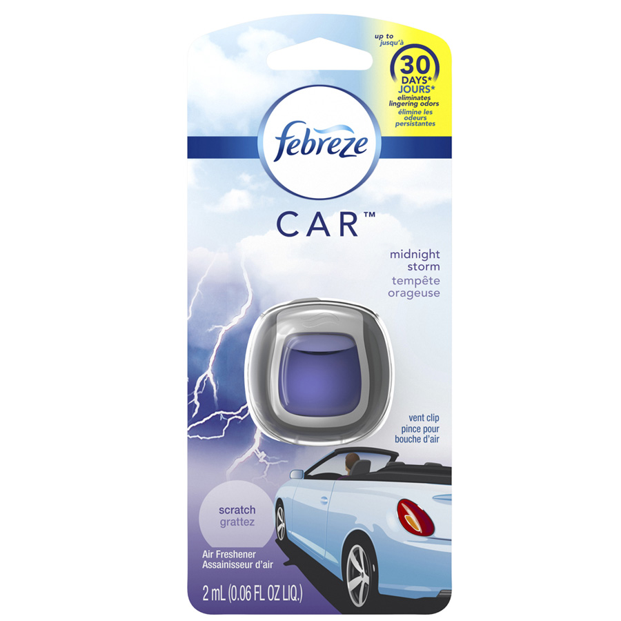 FEBREZE CAR AIR FRESHENER 0.06 OZ VENT CLIP MIDNIGHT STORM