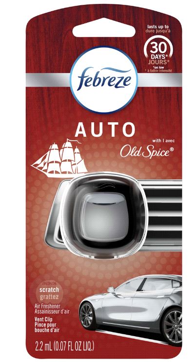 FEBREZE CAR AIR FRESHENER 0.07 OZ VENT CLIP OLD SPICE