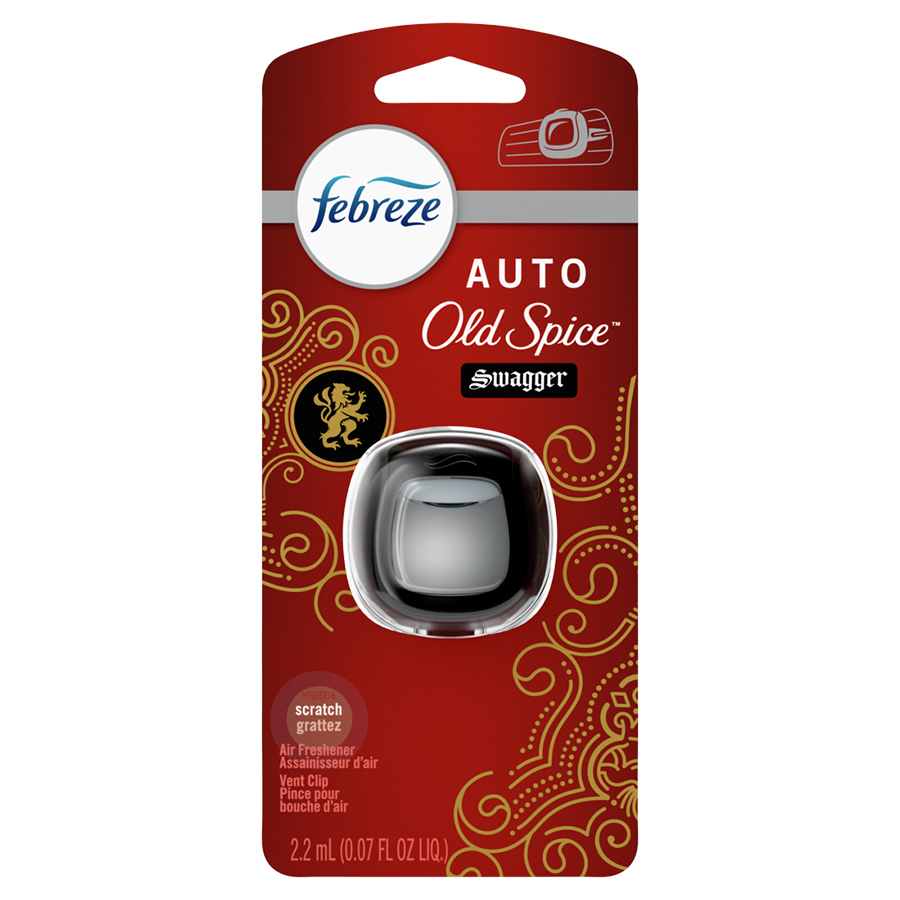 FEBREZE CAR AIR FRESHENER 0.07 OZ VENT CLIP OLD SPICE SWAGGER