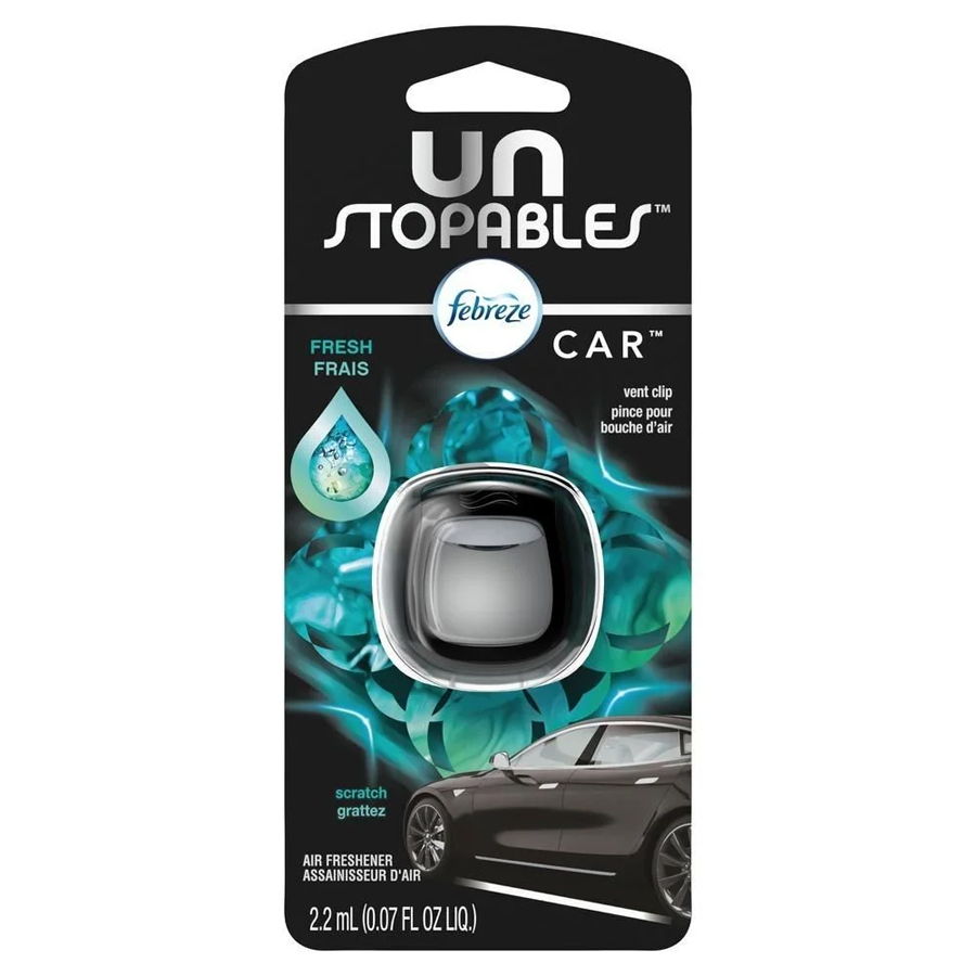 FEBREZE CAR AIR FRESHENER 0.07 OZ VENT CLIP UNSTOPABLES FRESH