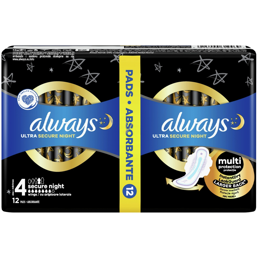 ALWAYS PADS ULTRA 12 CT SECURE NIGHT VP